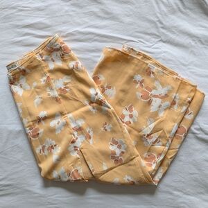Abercrombie & Fitch Dipped Waist Floral Midi Skirt